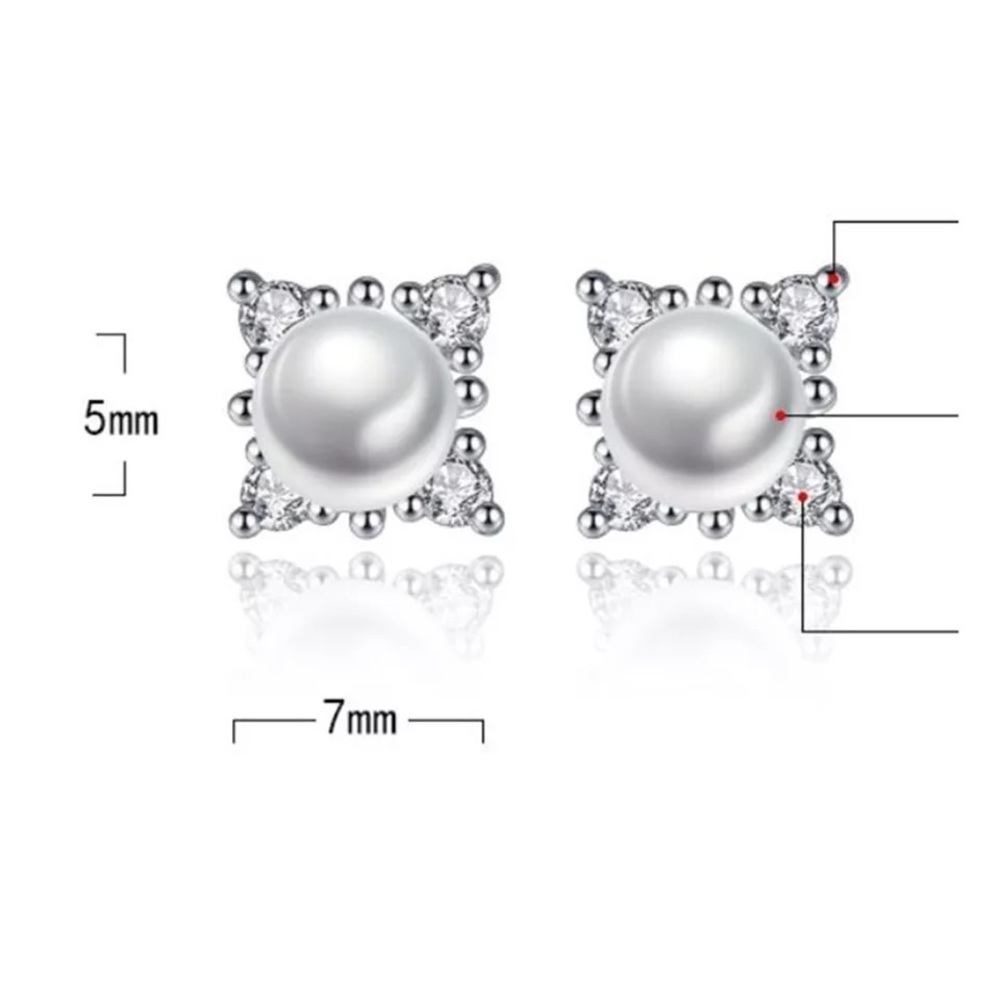 sale925 Sterling Silver Pearl Earrings - Picture 3 of 3